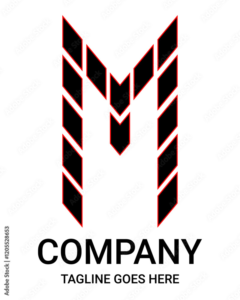 Fototapeta premium Capital M letter logo design. Pro, gamer, aesthetic, simple, minimalist, sport logo design. Suitable for t-shirts and so on.