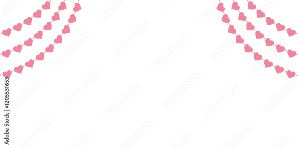 Hearts background card banner frame card for valentine and wedding. Pink heart love paper decorations for valentine's day border Hearts background card banner frame card for valentine and wedding. Pink heart love paper decorations for valentine's day border