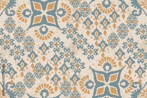 Motifs African boho Ikat floral paisley embroidery background.geometric ethnic oriental pattern traditional.Aztec-style abstract vector illustration. Design for texture, fabric, clothing, decoration
