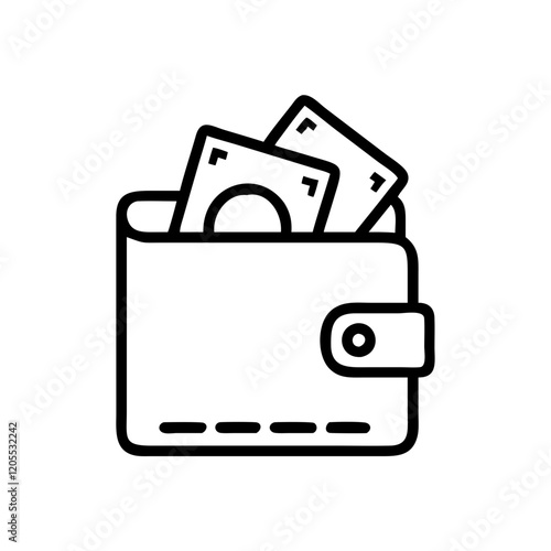 Wallet with cash icon representing personal finance and money management