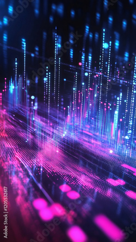 Digital data streaming through cyberspace, glowing pink and blue networks visualizing interconnected technological communication pathways