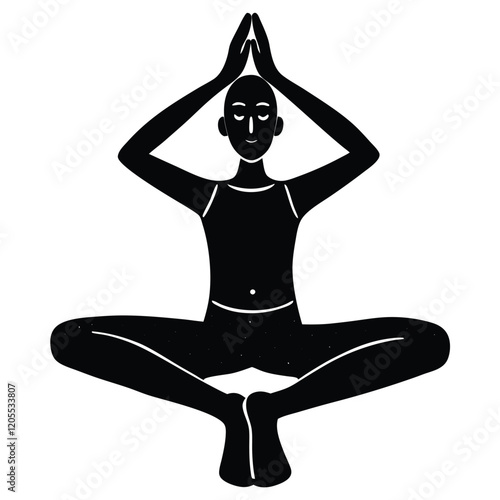 silhouette of yoga person