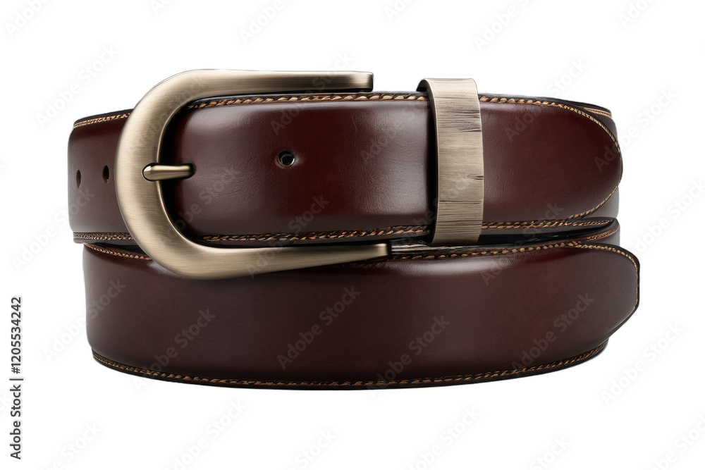 A brown leather belt, Transparent Background A brown leather belt, Transparent Background