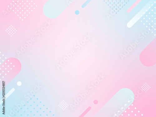 春　ピンク　水色　ポップ 　グラデーション背景	
