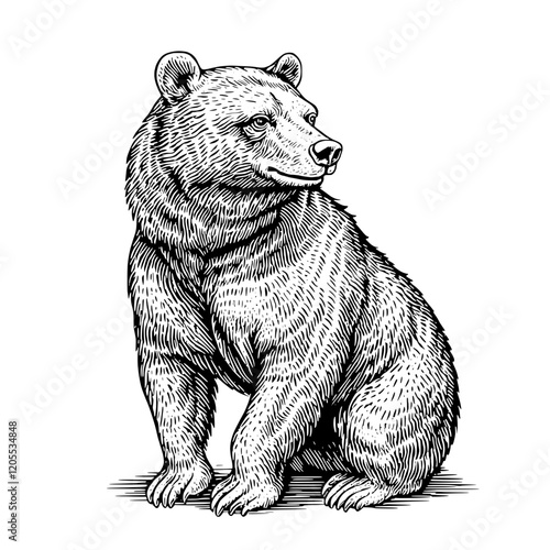 Majestic forest bear sitting gracefully under the dappled sunlight in a serene natural setting