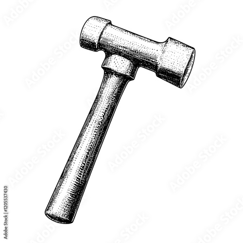 Artistic rendering of a vintage hammer showcasing craftsmanship with intricate details and polished finish