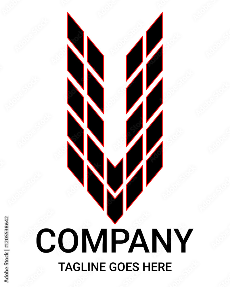 Fototapeta premium Capital U letter logo design. Pro, gamer, aesthetic, simple, minimalist, sport logo design. Suitable for t-shirts and so on.