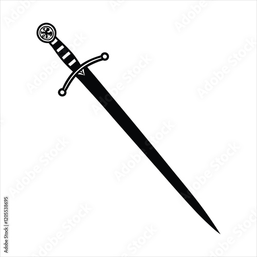 Stylish Weapon Silhouette Illustration for Crafts
