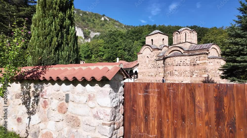 Amazing view of Medieval Poganovo Monastery of St. John Theologian, Serbia