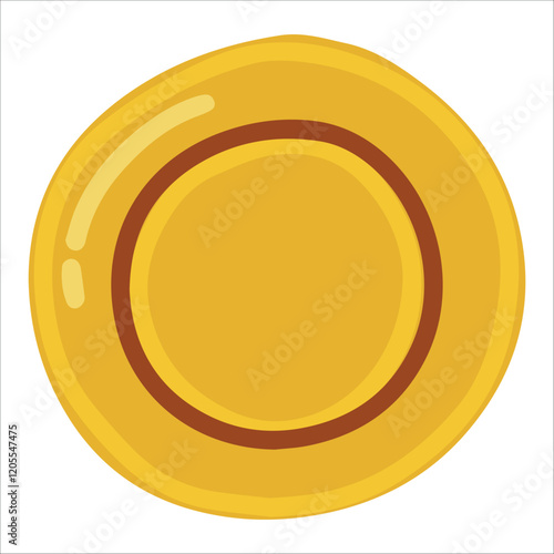 A traditional Korean dalgona candy with a simple circle design. This iconic shape symbolizes unity and ease yet challenges the player’s carving skills