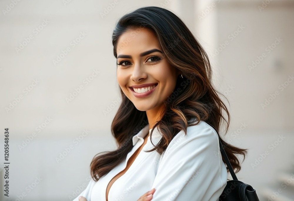 Portrait of a confident Latin American woman with a warm smile Portrait of a confident Latin American woman with a warm smile