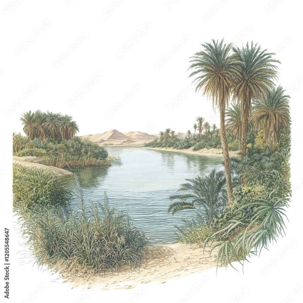Obraz premium Egypt Landmark Clipart Vector Illustration