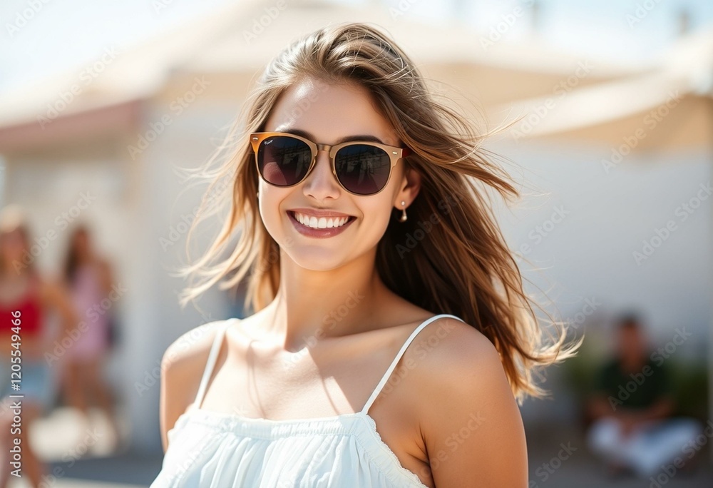 Portrait of a young woman in a sunny environment Portrait of a young woman in a sunny environment