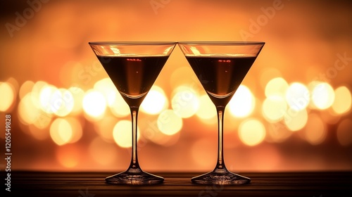 Wallpaper Mural Simple Valentine's Silhouette of Two Glasses Clinking in a Toast Torontodigital.ca