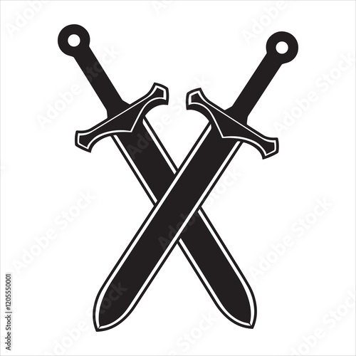 Weapon Silhouette Design, Sword vector illustration