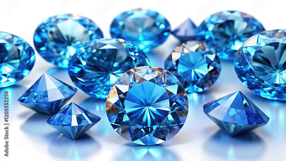 Fototapeta premium Blue Diamond Jewels - Luxurious Sparkle
