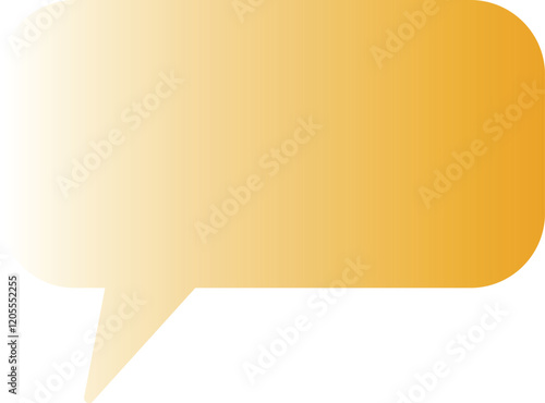 Speech bubbles with golden yellow gradient. The minimalistic design makes them ideal for modern infographics, presentations, or stock graphics representing communication, conversation, or messaging 