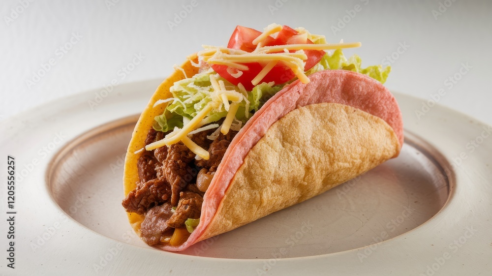 Pita with meat and cheese on a white background Pita with meat and cheese on a white background