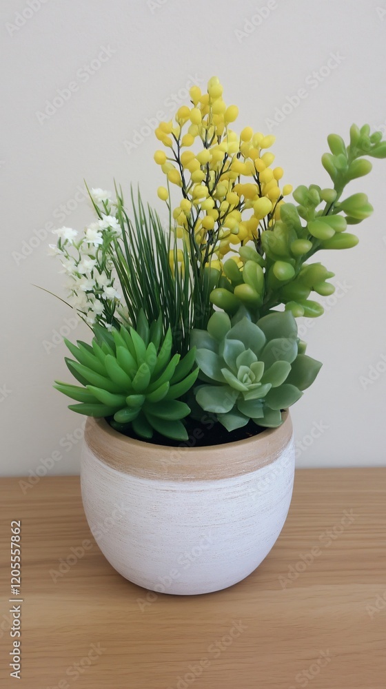Artificial Succulent Plant Arrangement in White Pot Artificial Succulent Plant Arrangement in White Pot