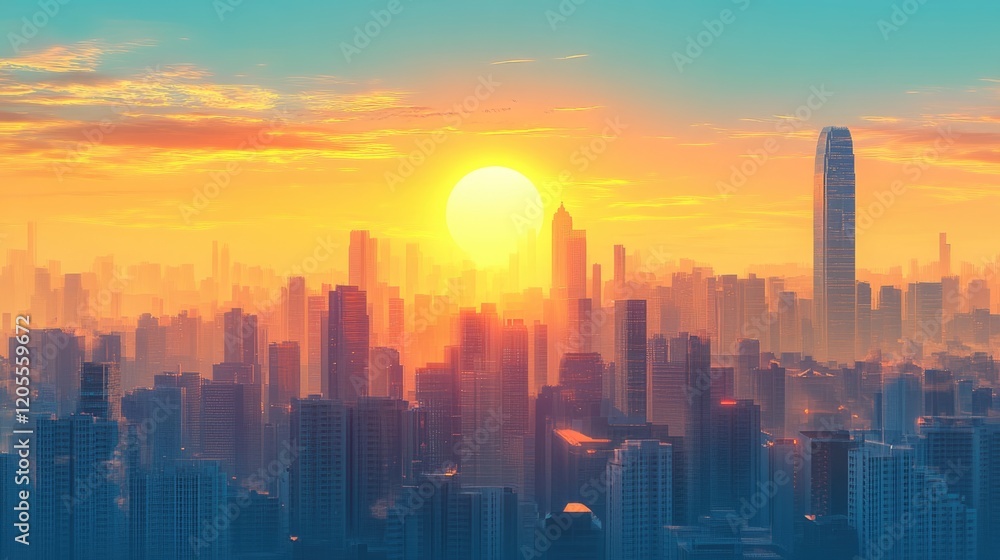 Fototapeta premium Hong Kong skyline business office building at Hong Kong harbor city center.