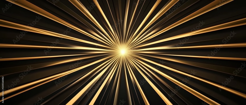 Obraz premium Radiant Burst of Light with Golden Rays on a Dark Background