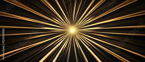 Radiant Burst of Light with Golden Rays on a Dark Background