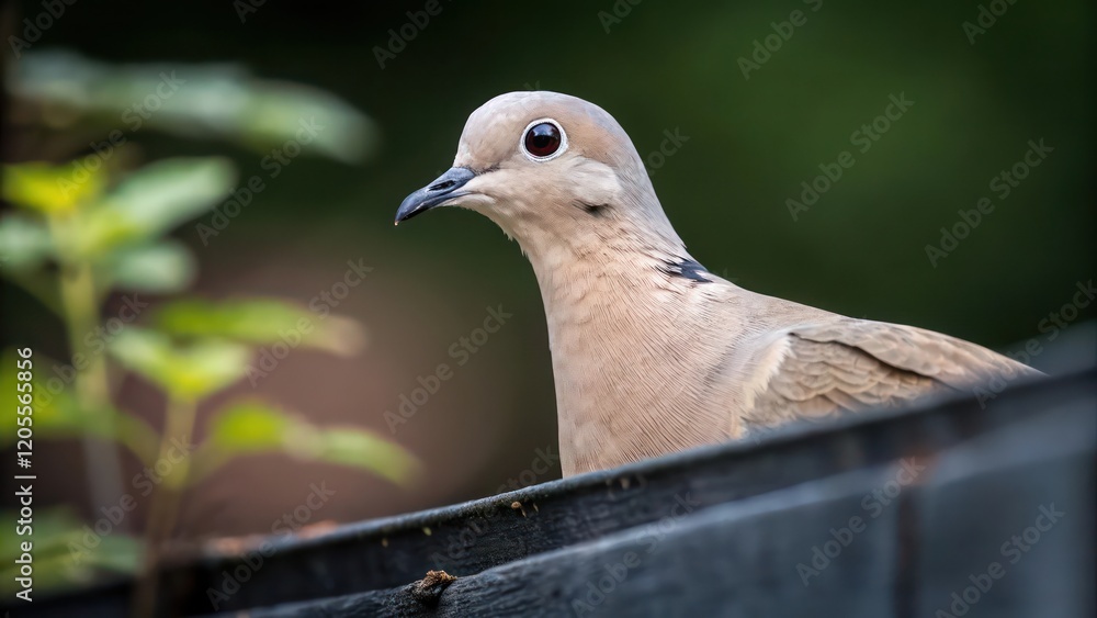 Mourning Dove in Profile Against a Soft Natural Background Mourning Dove in Profile Against a Soft Natural Background