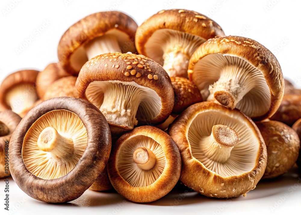 Shiitake Mushrooms - Closeup, High-Quality, Bright, Detailed Shiitake Mushrooms - Closeup, High-Quality, Bright, Detailed