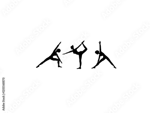 silhouette of a woman doing yoga exercise Yoga vector image Yoga poses.