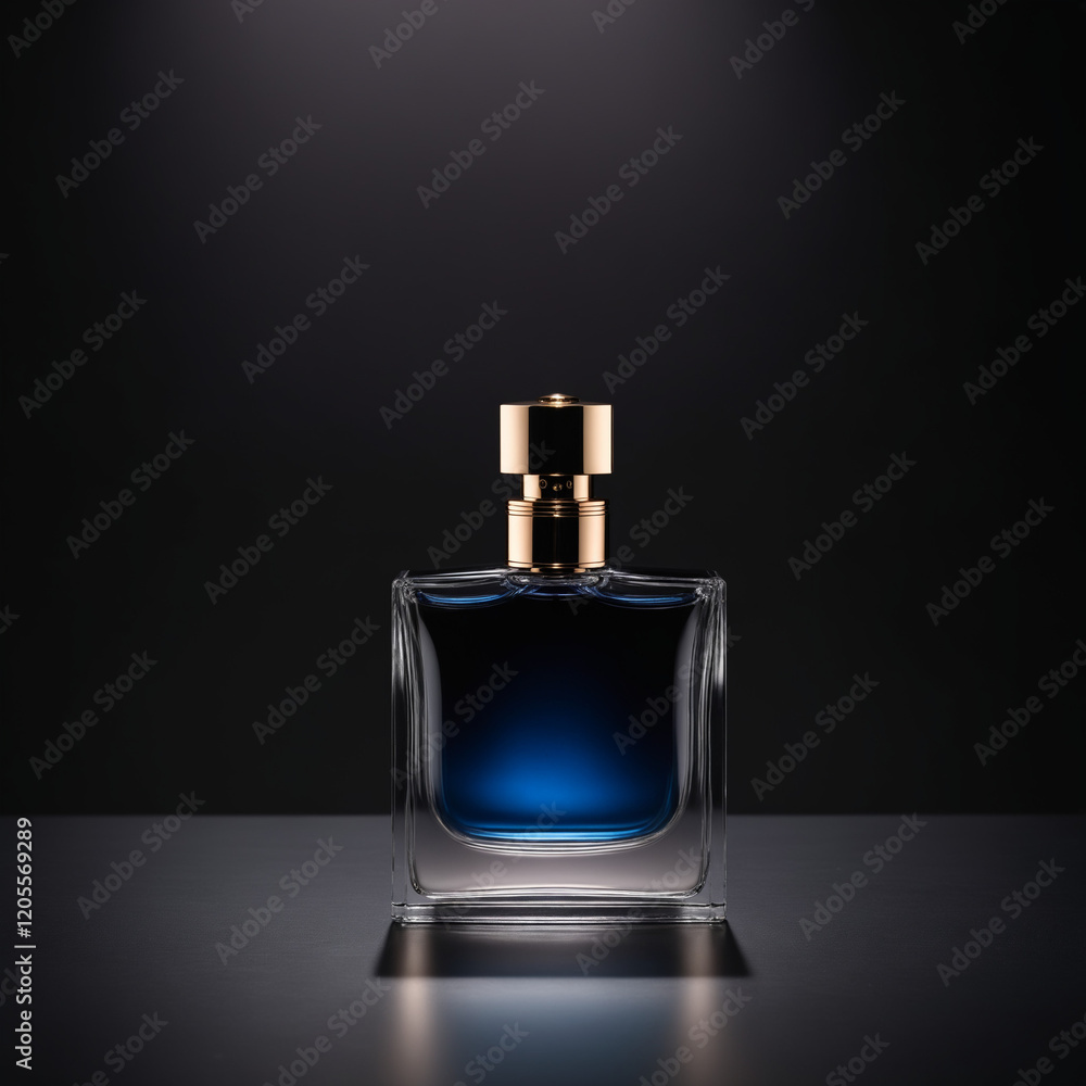 Elegant Perfume Bottle with Smoky Atmosphere on a Dark Background Elegant Perfume Bottle with Smoky Atmosphere on a Dark Background