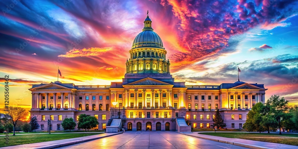 Fototapeta premium Stunning State Capitol Building - Architectural AI Art