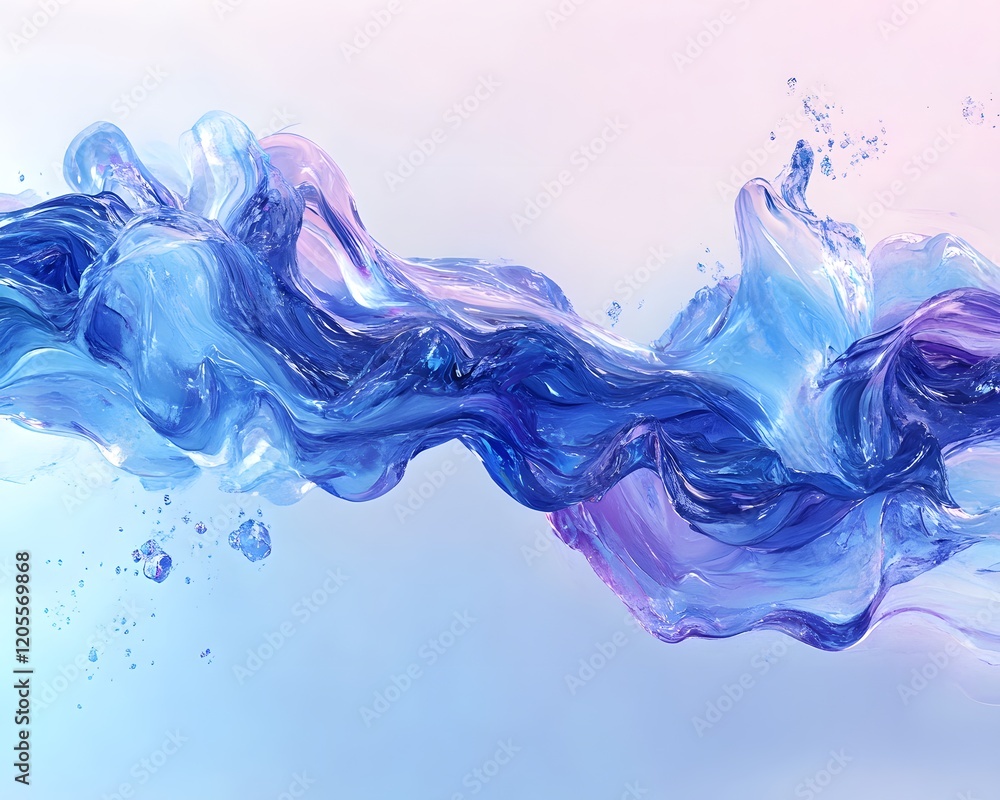 Fototapeta premium A vibrant abstract composition featuring swirling shades of blue and purple, evoking a sense of movement and fluidity, perfect for modern designs and artistic expressions.