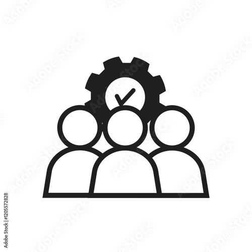 Vector illustration of management settings icon, context on business management, enterprise, finance and human resources