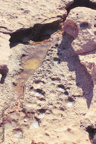 Geological formation with rain water