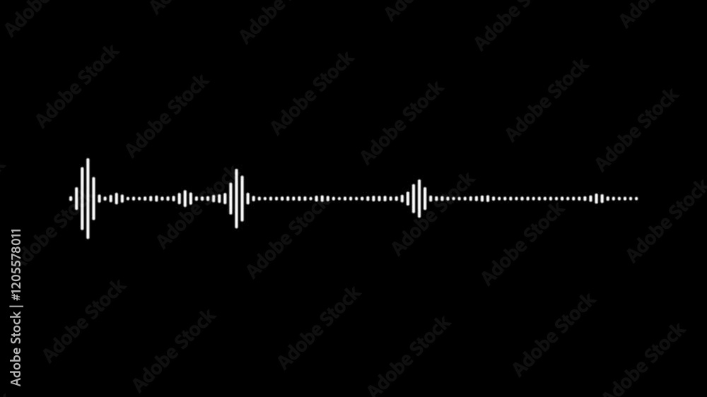4K Audio spectrum simulation white on black background. White audio waveform spectrum animation on a black background. black video footage of audio visualizer on black background. 4K Audio spectrum simulation white on black background. White audio waveform spectrum animation on a black background. black video footage of audio visualizer on black background.