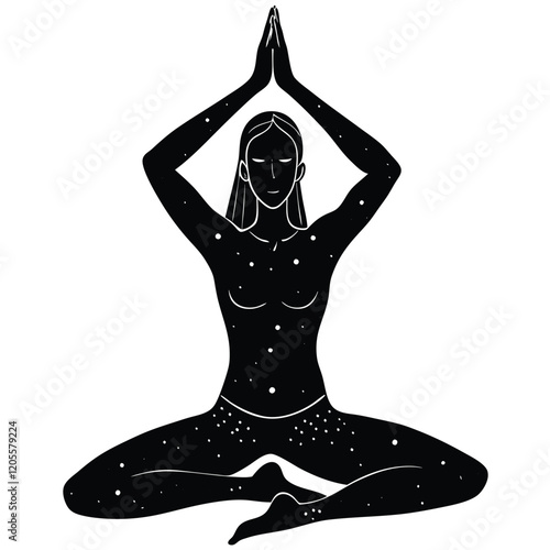 silhouette of yoga person