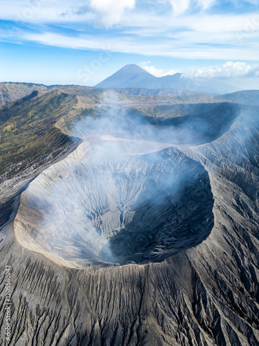 The scenic beauty of the Bromo volcano caldera, in East Java, Indonesia
