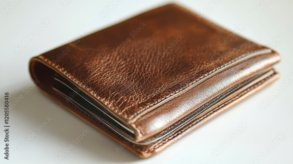 High Quality Brown Leather Wallet Close up View Detailed Texture Luxury Accessory High Quality Brown Leather Wallet Close up View Detailed Texture Luxury Accessory