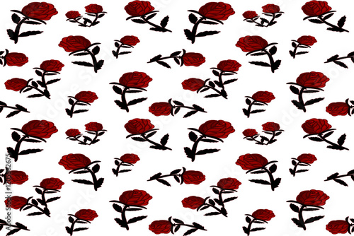 Red Roses Seamless pattern flower