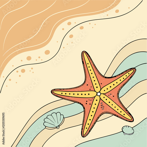 A starfish resting on the ocean floor