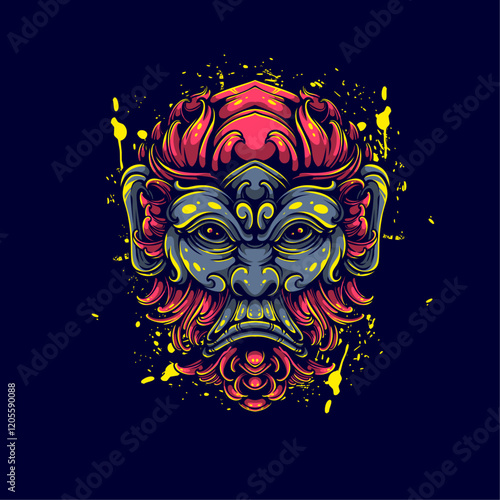 red hair monkey artwork illustration