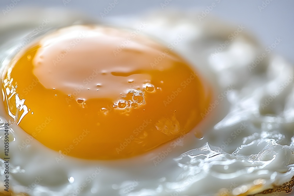 Perfectly Cooked Fried Egg with Crispy Lacy Whites and Golden Glossy Yolk on Minimalistic White Perfectly Cooked Fried Egg with Crispy Lacy Whites and Golden Glossy Yolk on Minimalistic White