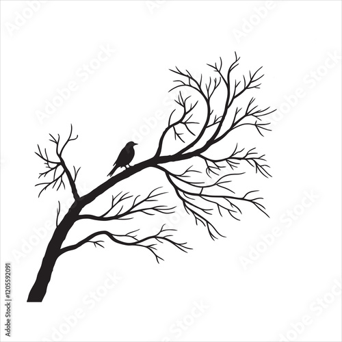 Tree Branch Silhouette Illustration Design
