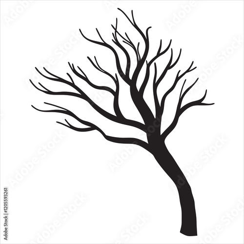 Tree Branch Silhouette Illustration Design
