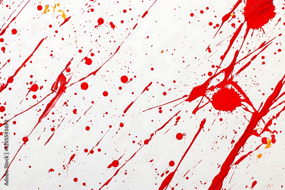 Fototapeta premium Abstract Red and Orange Paint Splashes on White Background