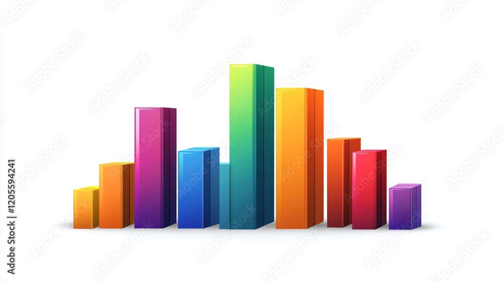 Wide Angle Centered Office Statistics Bars Graph Element Wide Angle Centered Office Statistics Bars Graph Element