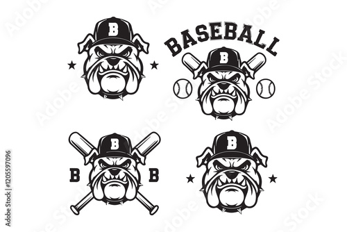 Bulldog Baseball Mascot logo vector