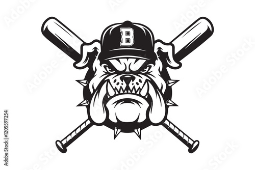 Bulldog Baseball Mascot logo vector