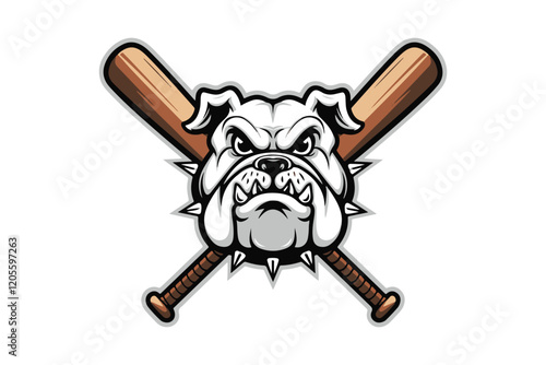 Bulldog Baseball Mascot logo vector