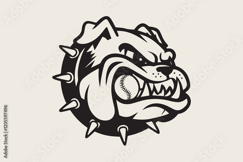Bulldog Baseball Mascot logo vector